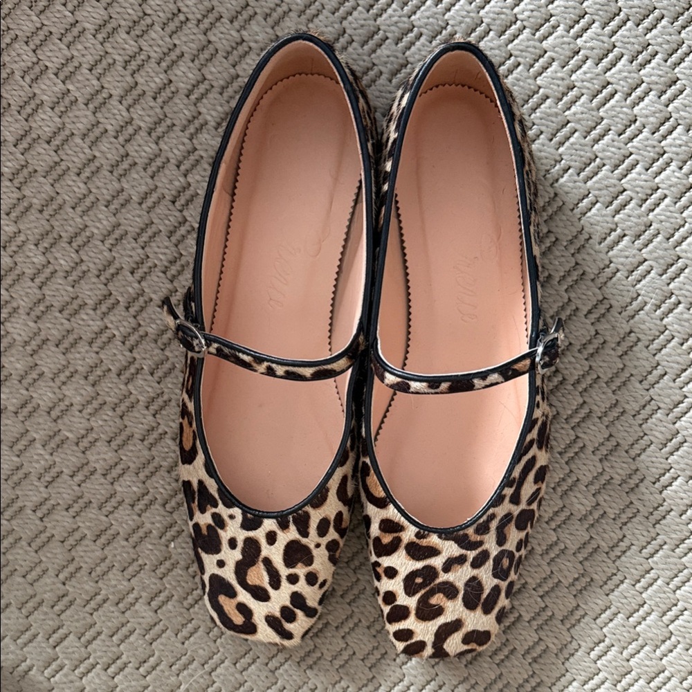J. Crew Animal Print Mary Jane Flats